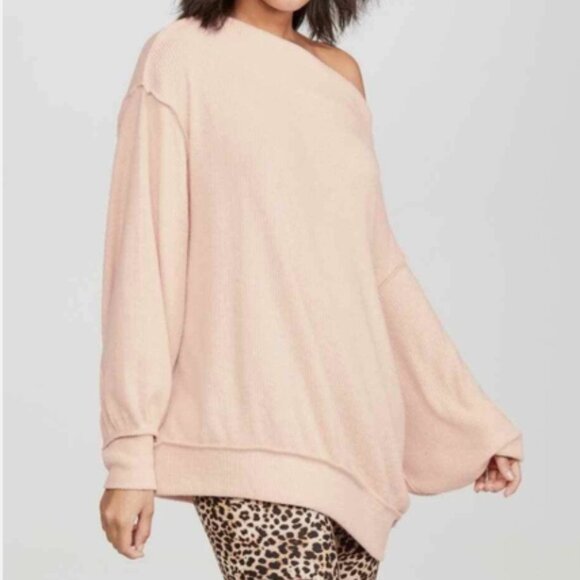 We The Free Free People Main Squeeze Hacci Pullover Sweater, Peach, Size Small - Picture 1 of 6